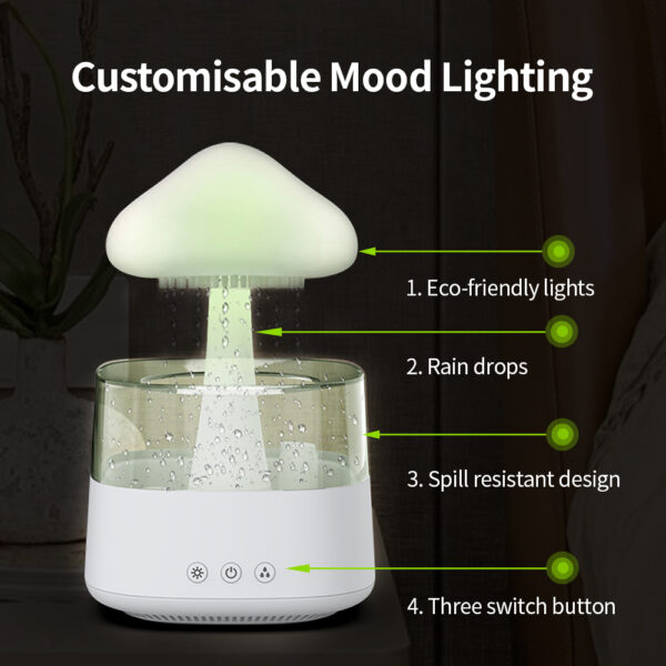 Rain Humidifier Mushroom Humidifier Rain Cloud Humidifier Water Drop Humidifier - Image 6