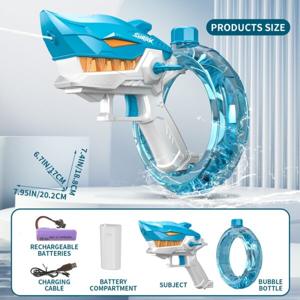 New Shark Electric Water Gun Toys Fully Automatic Continuous Fire Water Gun Large Capacity Beach Summer Children's Water Playing Toys - Image 7