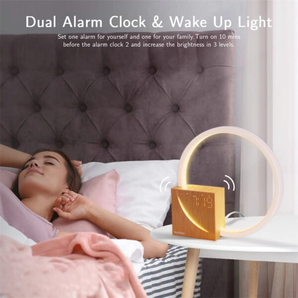 Bedside Lamp Touch Table Lamp With Natural Sounds, Desk Lamp With Alarm Clock, Touch Control 3 Levels Brightness Home Decor - Image 4