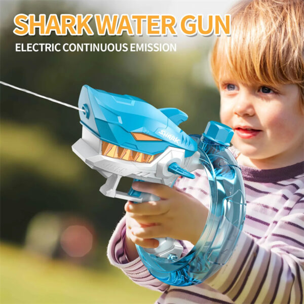 New Shark Electric Water Gun Toys Fully Automatic Continuous Fire Water Gun Large Capacity Beach Summer Children's Water Playing Toys - Image 4